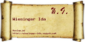 Wiesinger Ida névjegykártya